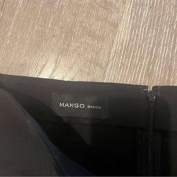 Mango Basic Style Womens Black Cotton Blend Stretch Pencil Skirt Sz 6 - Picture 4 of 8